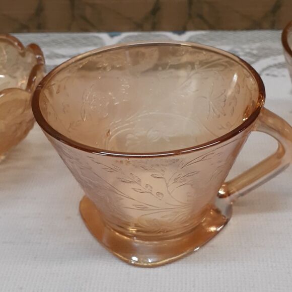 Jeanette Florigold carnival Depression glass, 3-pc bundle - Picture 3 of 9